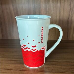 Large Red And White Starbucks Coffee Cup 22 oz.